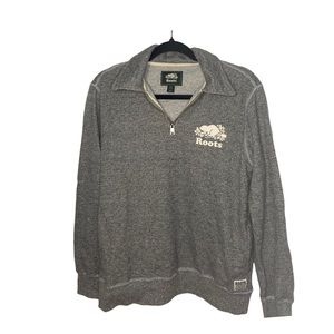 Roots grey quarter zip sweatshirt